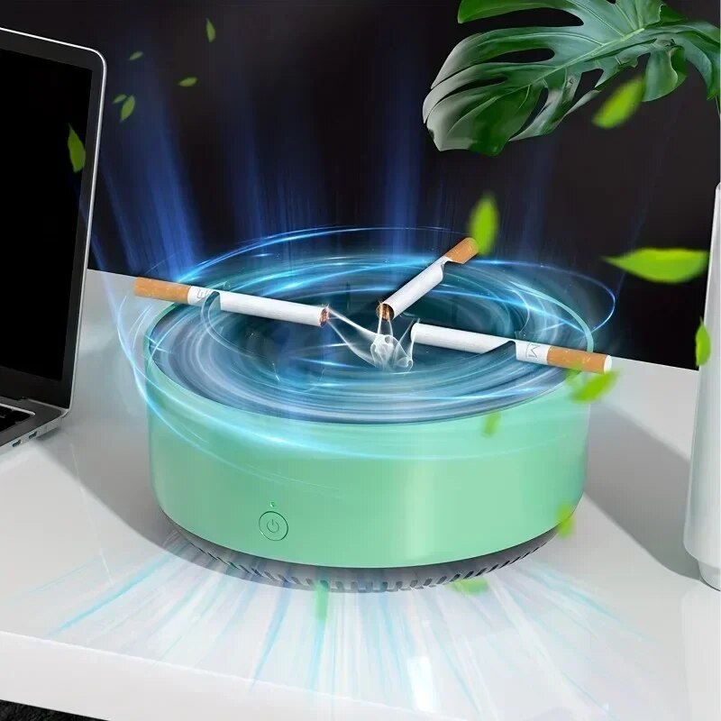 Cenicero purificador de aire con extracción de humo – Compacto y silencioso para interiores