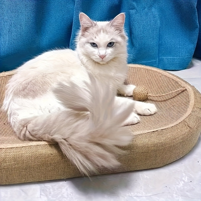 Oval Sisal Scratching and Relaxation Board for Cats – Durable and Comfortable Design
