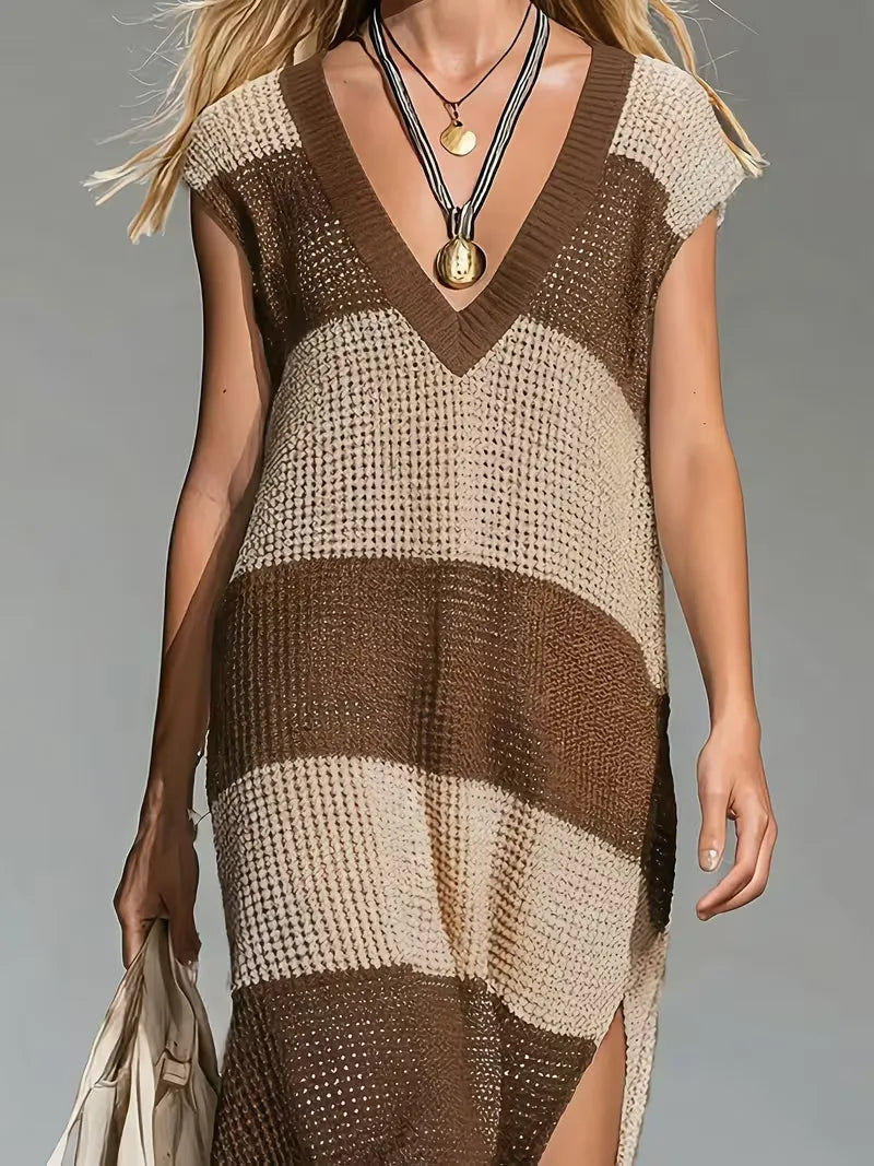 Maxi cover-up with V-neck