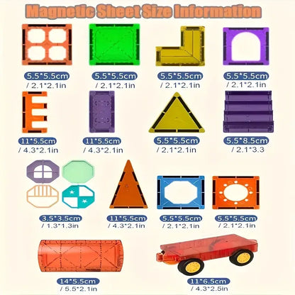 Set magnetische bouwblokken - 69 stuks, avontuurlijk bouwen