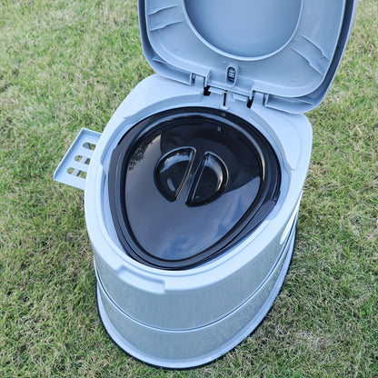 Inodoro portátil de PVC gris - Cómodo y práctico para acampar y situaciones de emergencia