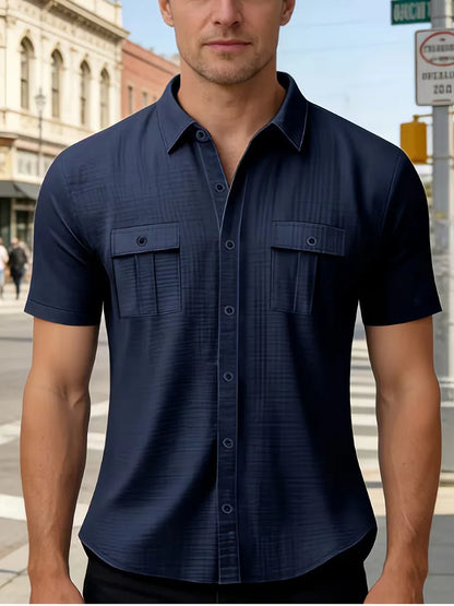 Chemise à manches courtes avec poches poitrine