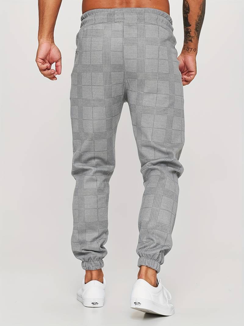 UrbanFit – Checked Slim Fit Jogging Trousers for Men