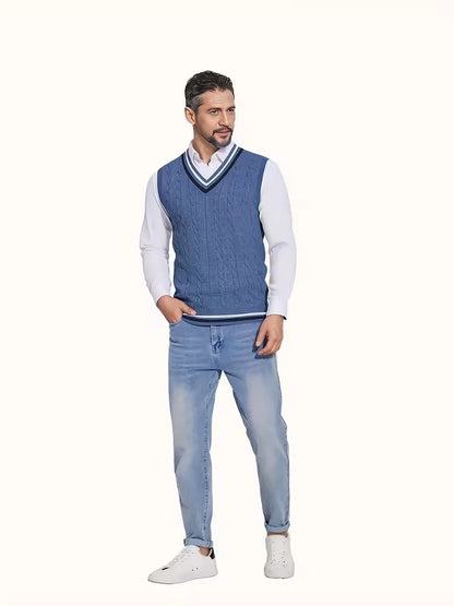 Gilet sans manches en tricot avec col en V