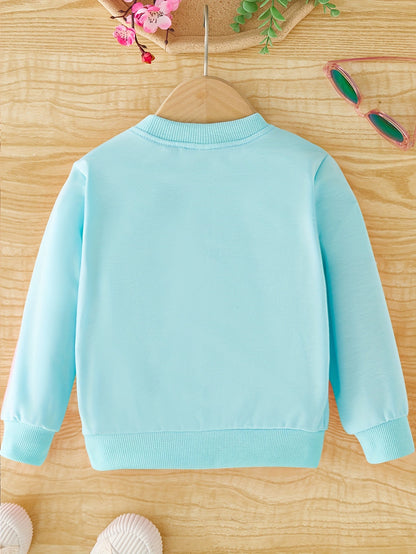 Girls' sweatshirt with unicorn print and round neck - Halina