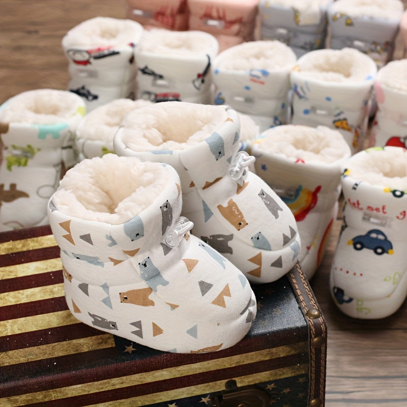Botines de forro polar adorables y cómodos, fáciles de poner, para bebés y niñas y niños - Happie