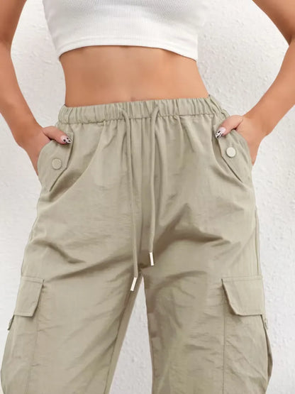 High-Waisted Cargo Trousers