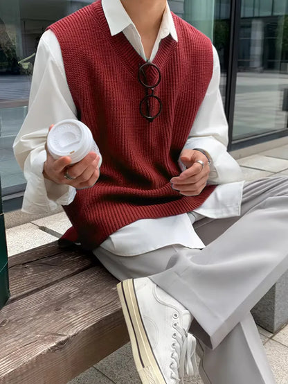 Gilet sans manches à col en V