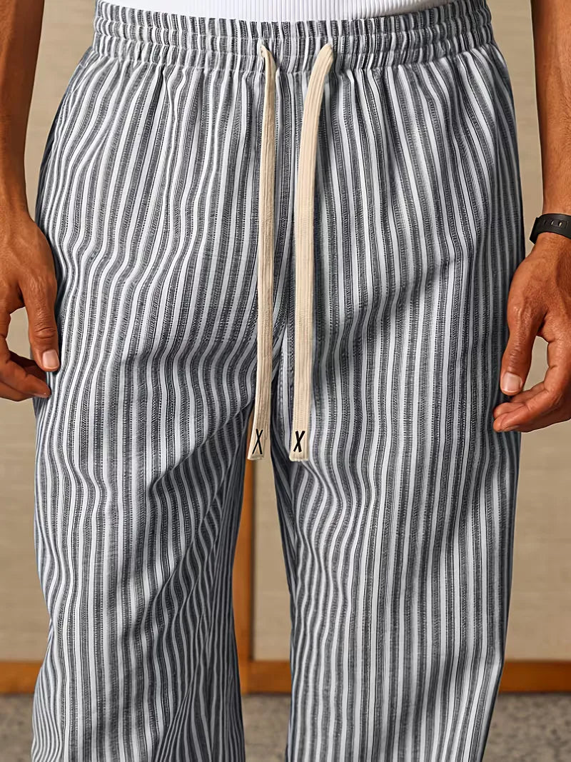 Joggeurs rayés à coupe large