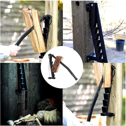 Manual Wall-Mounted Log Splitter - Lever-Activated Firewood Tool