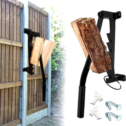 Manual Wall-Mounted Log Splitter - Lever-Activated Firewood Tool