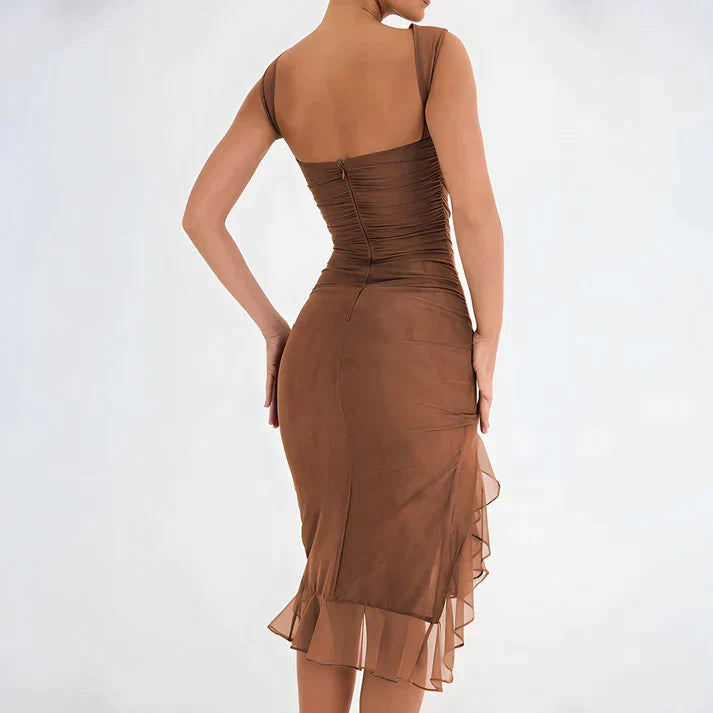 Fenna | Elegant bodycon dress with ruffles