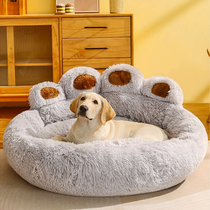 Cama para mascotas con forma de huella y máxima comodidad