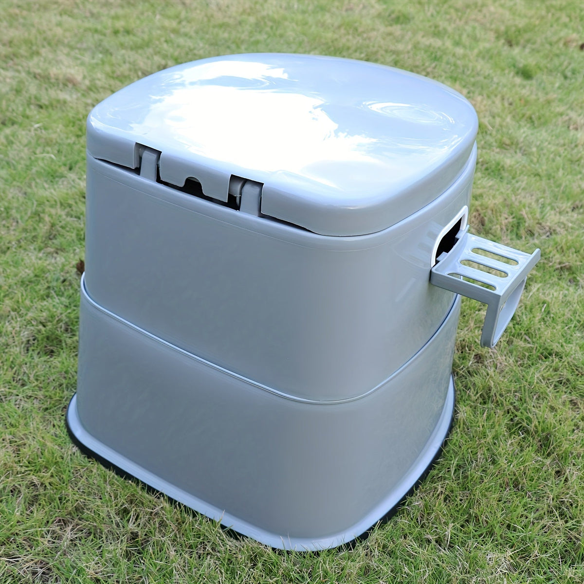 Inodoro portátil de PVC gris - Cómodo y práctico para acampar y situaciones de emergencia