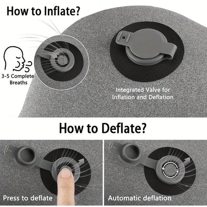 Almohada ergonómica inflable para acampar – Ideal para brindar apoyo al cuello y la zona lumbar durante excursiones y acampadas