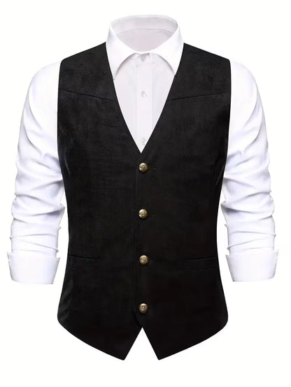 Gilet avec col en V et boutons