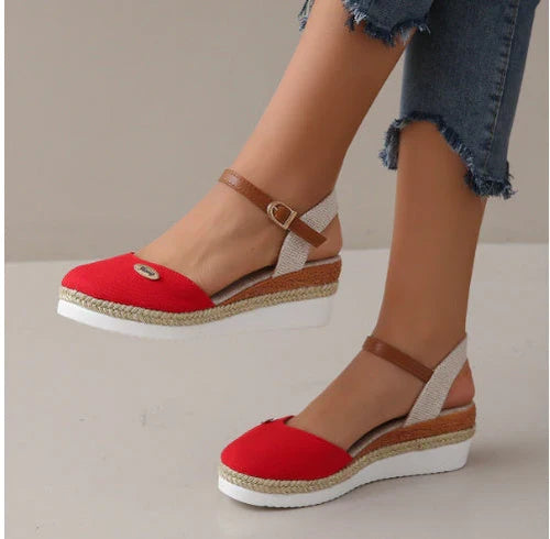 Lightweight Platform Wedge Sandals with Hemp Rope