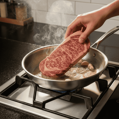 Stainless Steel Frying Pan without Coating – Suitable for Induction