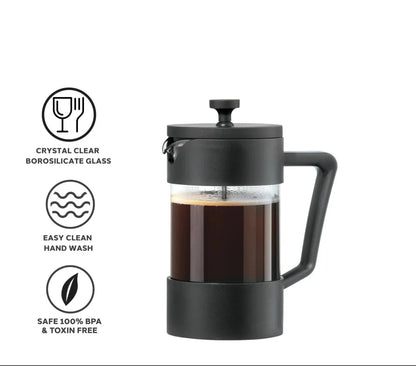 Cafeteira de êmbolo - vidro borossilicato - sabor perfeito - design duradouro