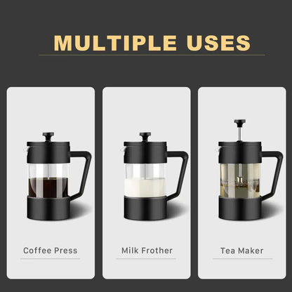Cafeteira de êmbolo - vidro borossilicato - sabor perfeito - design duradouro