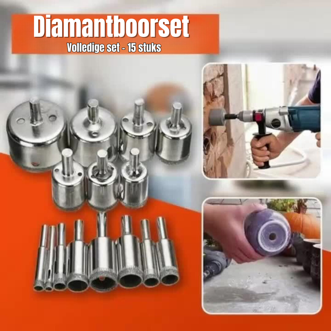 Conjunto de brocas diamantadas - para vidro, mármore, granito e pedra