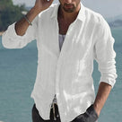 Linen Men's Shirt with Spread Collar – Jam