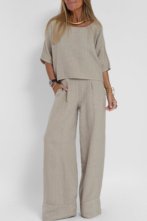 Lightweight Two-Piece Women's Set with Wide Trousers