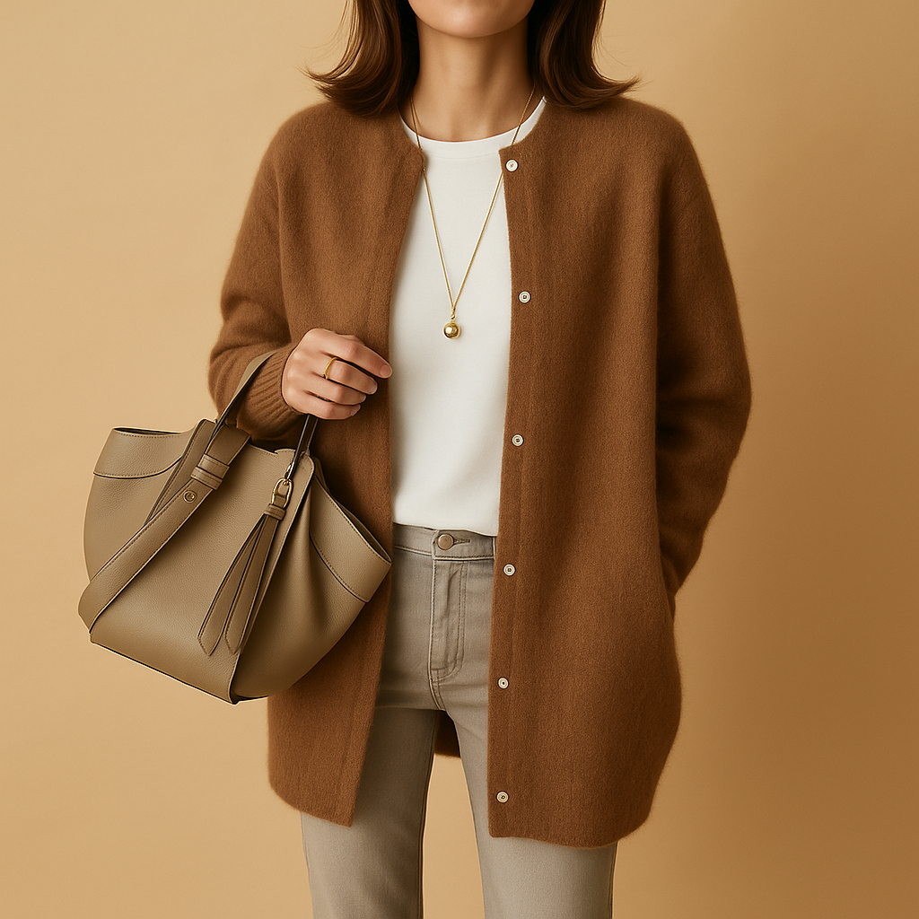 Soft Long Ladies Cardigan With Button Closure