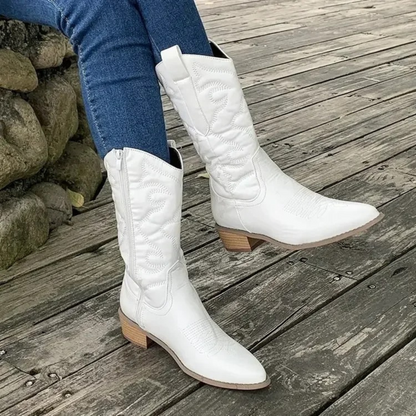 Genni | Leather Pointed Ladies' Cowboy Boots