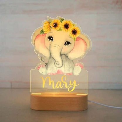 Personalised Colourful Night Light | Animals