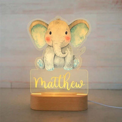 Personalised Colourful Night Light | Animals