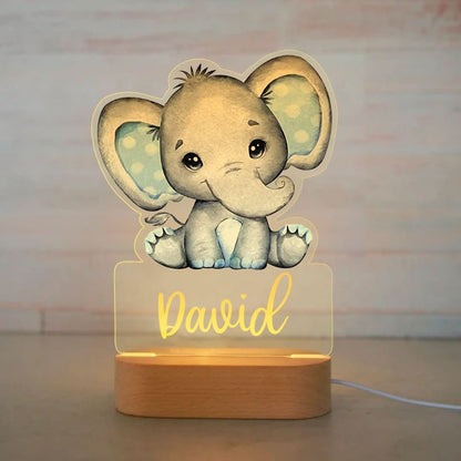 Personalised Colourful Night Light | Animals