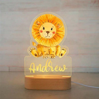 Personalised Colourful Night Light | Animals