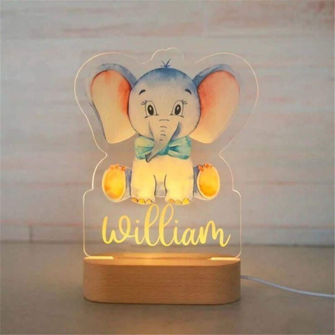 Personalised Colourful Night Light | Animals