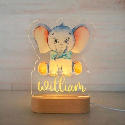 Personalised Colourful Night Light | Animals