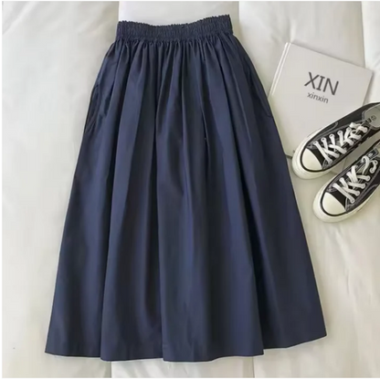 Elegant Women's Wide Skirt with High Waist Fit Comfort