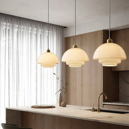 Timeless White Glass Pendant Lamp for an Elegant Interior