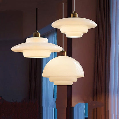 Timeless White Glass Pendant Lamp for an Elegant Interior