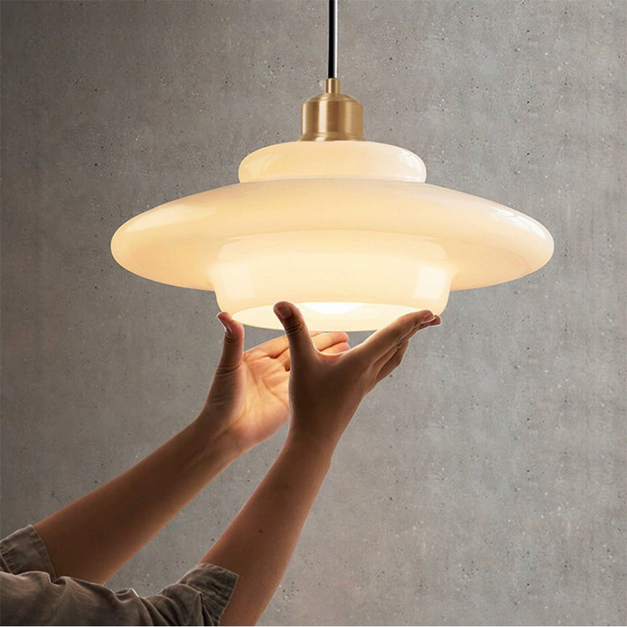 Timeless White Glass Pendant Lamp for an Elegant Interior