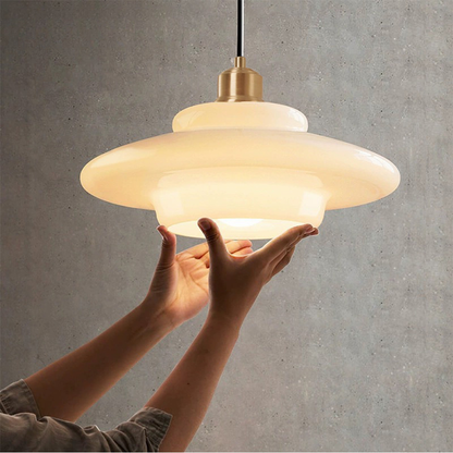 Timeless White Glass Pendant Lamp for an Elegant Interior