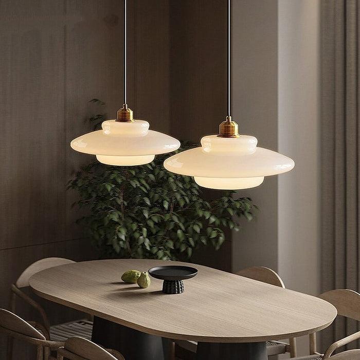 Timeless White Glass Pendant Lamp for an Elegant Interior