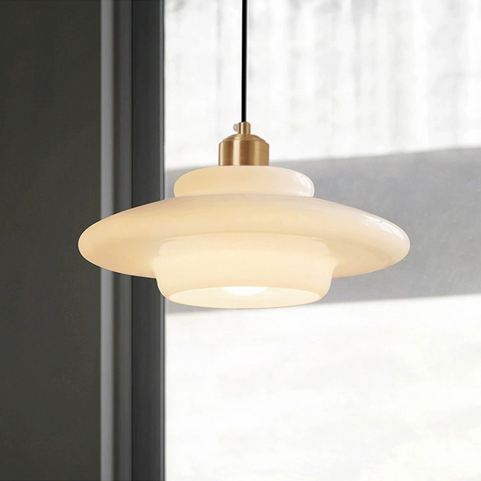 Timeless White Glass Pendant Lamp for an Elegant Interior