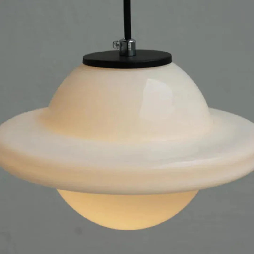 Vintage Geometric Pendant Light in Matt Glass with LED