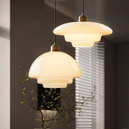 Timeless White Glass Pendant Lamp for an Elegant Interior