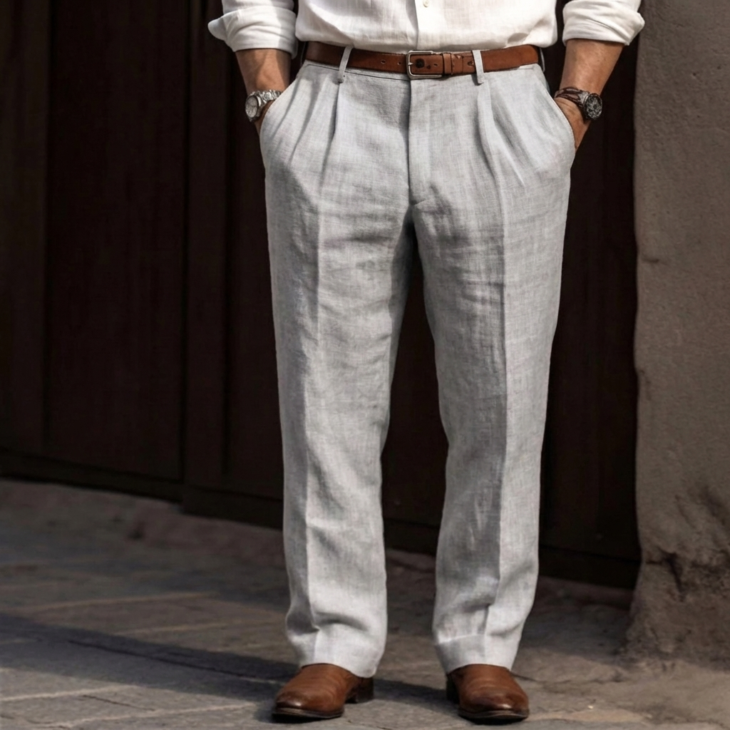 Pantaloni da uomo a vita alta in stile vintage