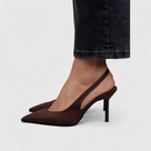 Női elegáns ortopéd slingback körömcipő hegyes orral