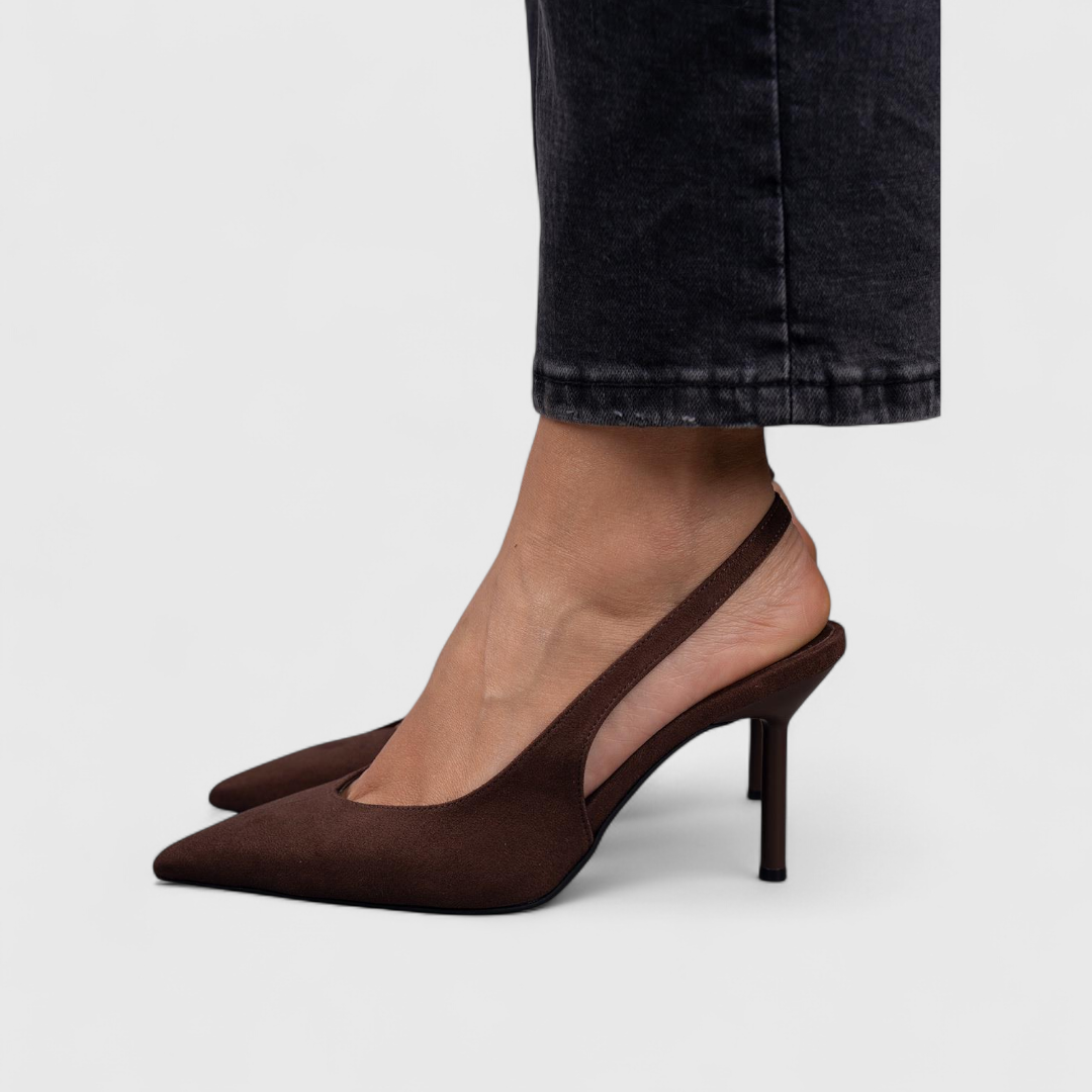 Ladies' Refined Orthopaedic Slingback Pumps with Pointed Toe