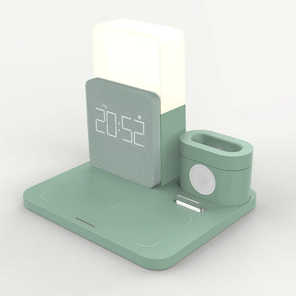 Multi-Functional Wireless Charging Station – Includes Lamp and Alarm Clock