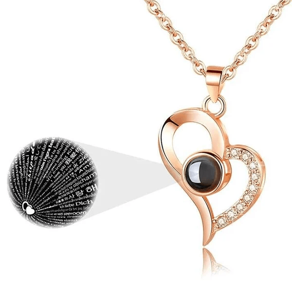 Necklace - I Love You in 100 Languages - Unique Gift