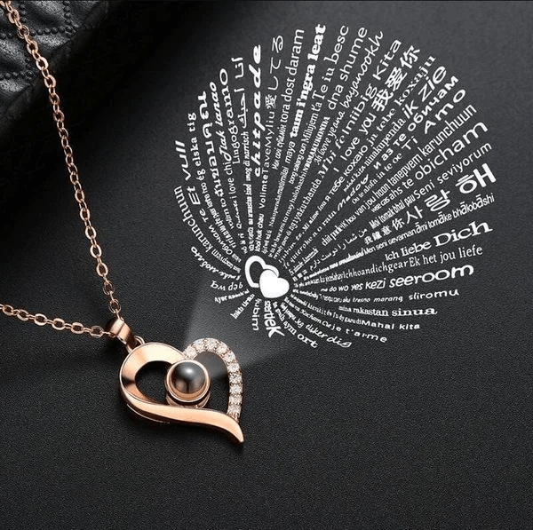 Necklace - I Love You in 100 Languages - Unique Gift